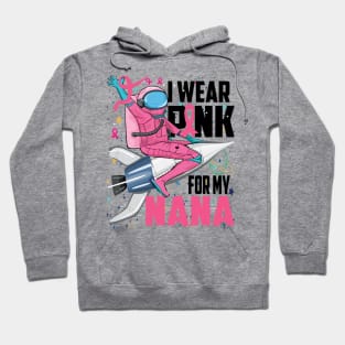 I Wear Pink For My Nana Breast Cancer Awareness Grandma Kids Hoodie